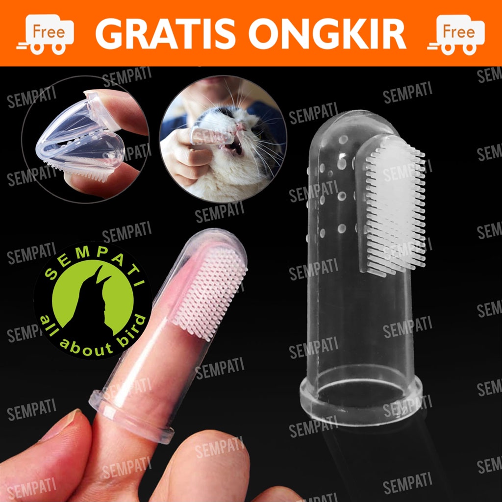 Sikat Gigi Kucing Super Lembut Sikat Gigi Jari Bahan Silikon Pembersih Gigi Hewan Pet Dog Cat Finger Rubber Toothbrush Alat Perawatan Penghilang Bau Mulut Pet Grooming