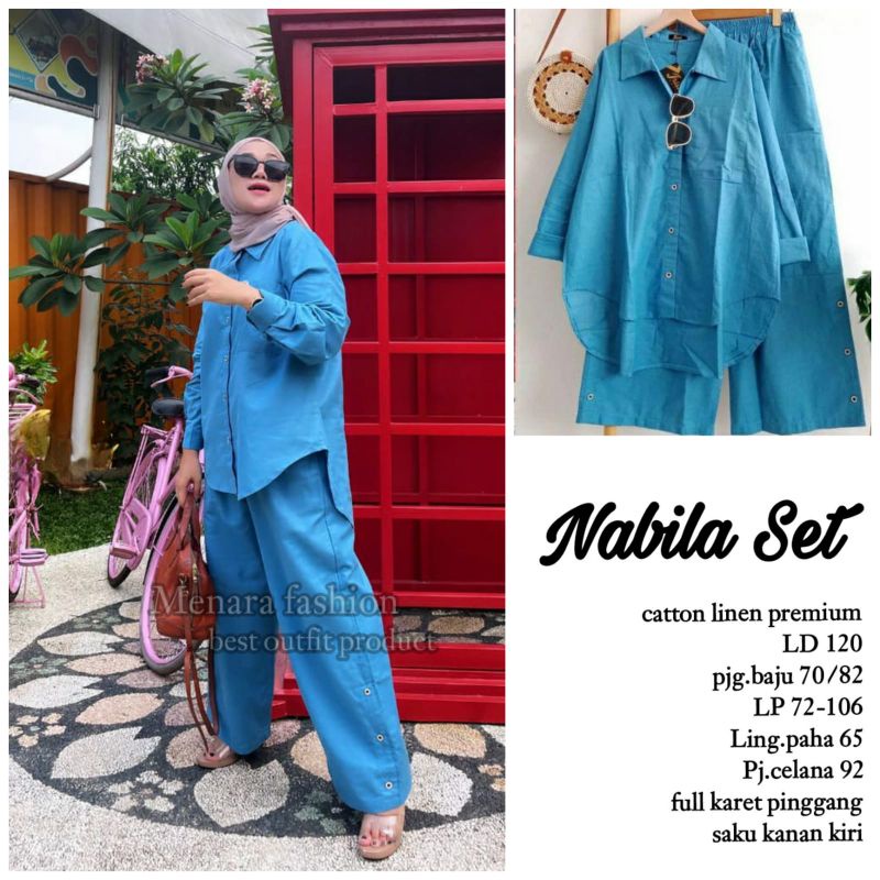 Savira set-one set wanita-setelan wanita bahan linen premium