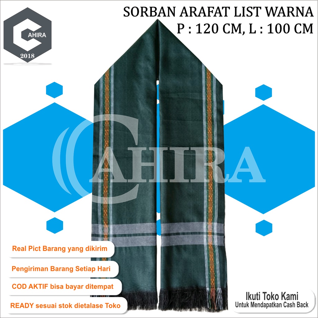 SORBAN ARAFAT LIST POLOS WARNA SURBAN SANTRI MURAH KUALITAS TERJAMIN