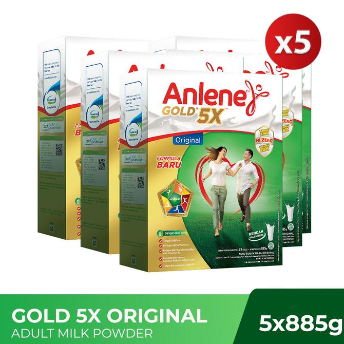 

[ COD ] Anlene Gold 5X Susu Bubuk Original 5 x 885g-Tulang, Sendi & Otot