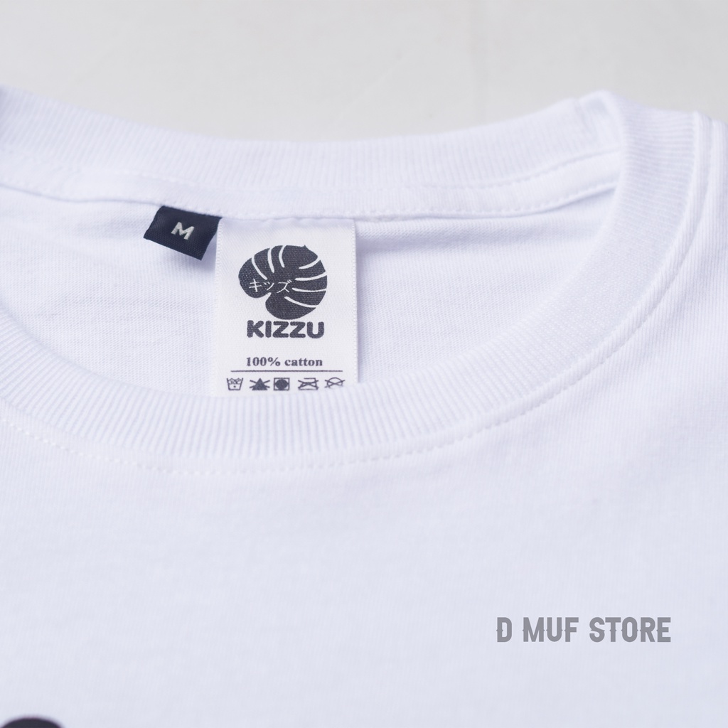 Kizzu Kaos Anak Premium Cotton 30s Usia 1-12 Tahun White Leaf- dmufstore