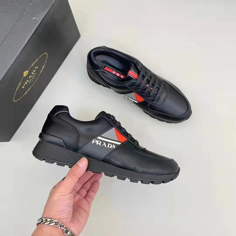 sepatu hitam pr4da cowok sneaker pria kulit men shoes type 2022lv p1shoes new