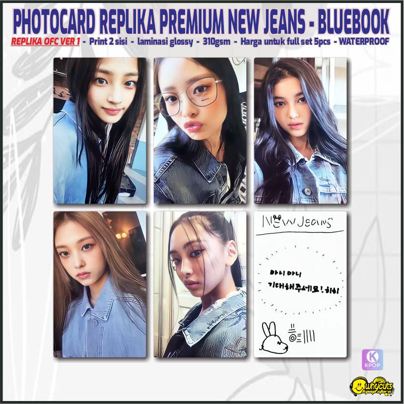 Photocard Set Replika Premium Newjeans / Print 2 sisi laminasi glossy / Anti air tidak berubah warna / isi 5 pcs