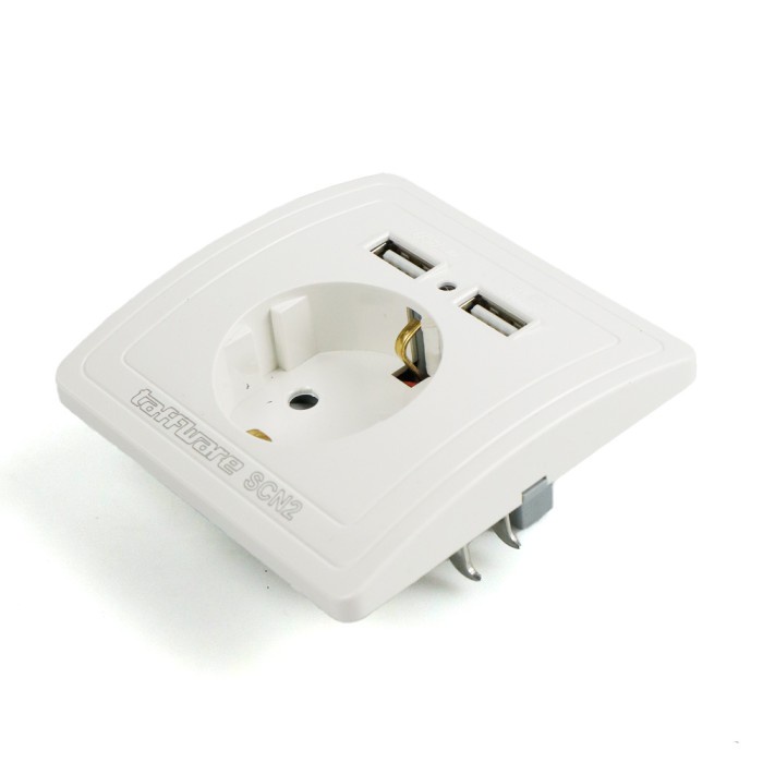 Stop Kontak Dinding Wallplug Dengan 2 USB Port Charger