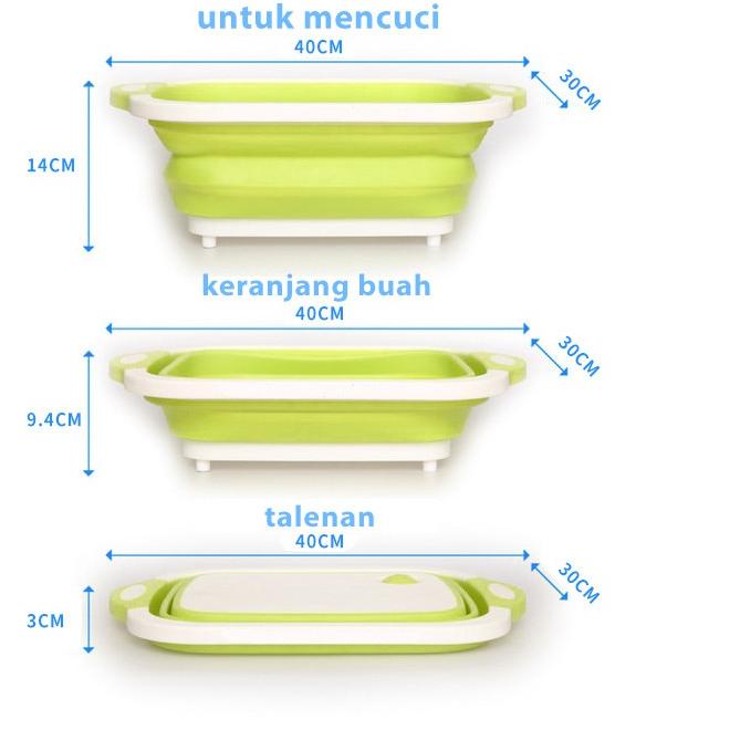 Serbuu--Talenan Lipat Baskom Bahan Plastik Talenan Multifungsi Talenan Set Talenan Plastik
