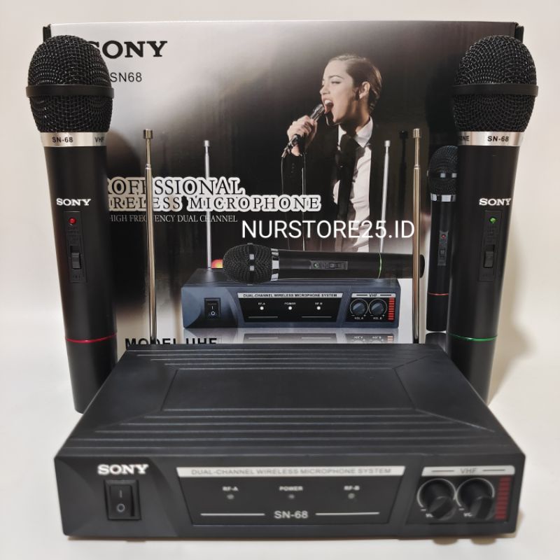 MICROPHONE PROFESIONAL WIRELESS MIC DOUBLE SONY SN68 /MIC SONY WIRELESS DOUBLE/MIC KARAOKE/MIC WIREL