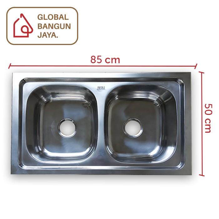 BAK CUCI PIRING DOUBLE SINK BOWL / BAK CUCI 2 LUBANG + AFUR STAINLESS