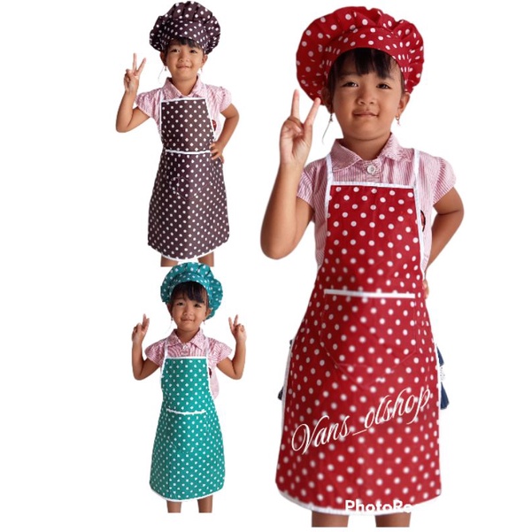 CELEMEK ANAK TK +TOPI KOKI MURAH