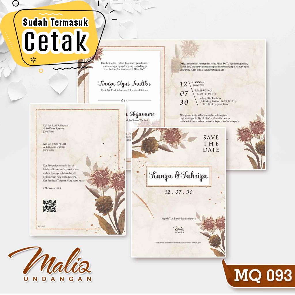 UNDANGAN PERNIKAHAN BLANGKO MALIQ 93