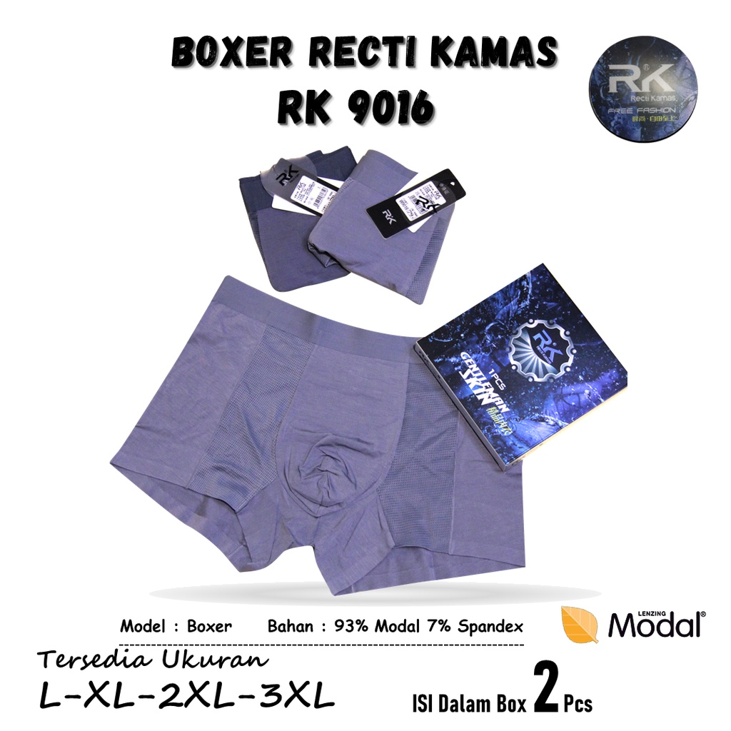 Celana Dalam Boxer Pria RECTI KAMAS RK W9016 Isi 2Pcs