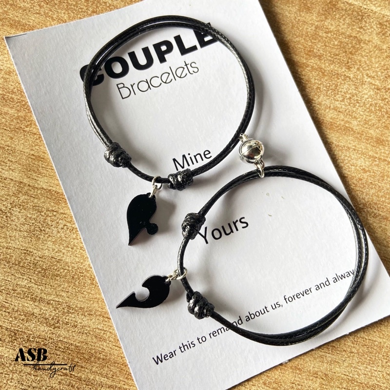 (FREE GIFT, COD) Gelang Couple/Sepasang Puzzle Love + Magnet Tali Korea Premium Waterproof 1,5mm