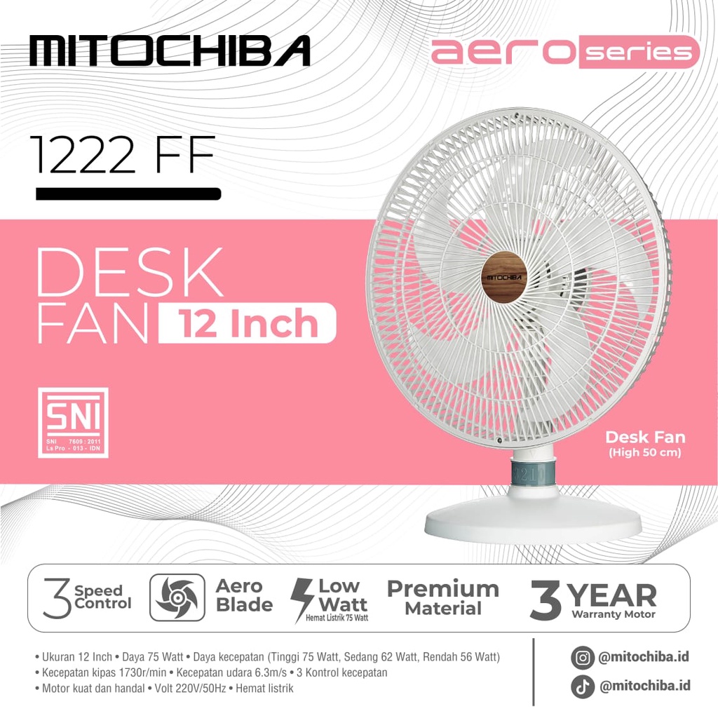 Mito Mitochiba Kipas angin Meja 12 Inch Aero Series 1222 FF