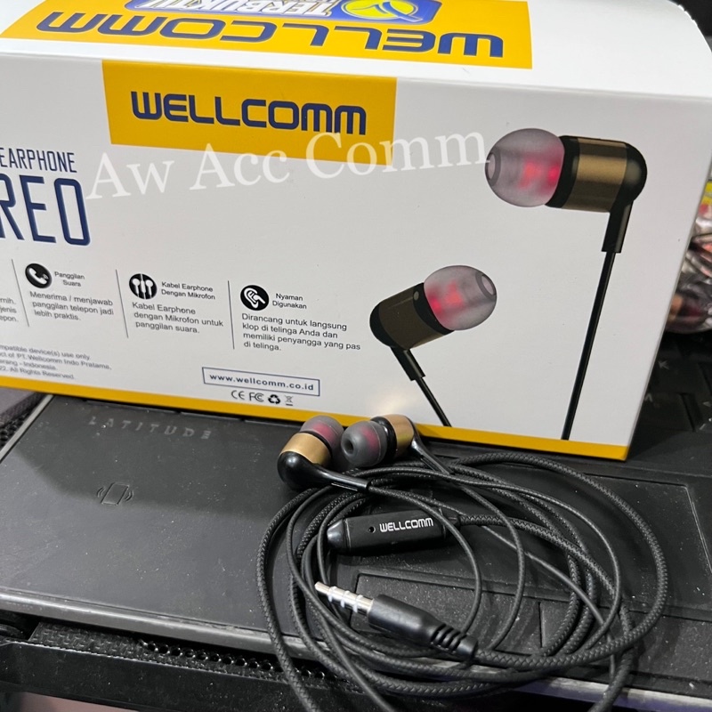 Headset Extra Bass Stereo Earphone Plus Microfon By Wellcomm H-M10