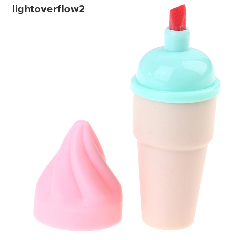 (lightoverflow2) 6pcs / Pak Es Krim Kawaii Warna Permen Untuk Perlengkapan Sekolah / Kantor