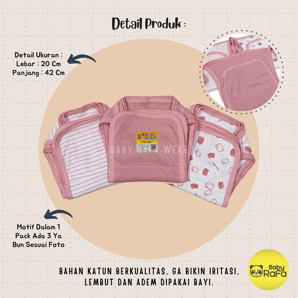 Serian Dusty - 12 pcs / 6 pcs Popok Bayi Perempuan Double Kain PINK DUSTY SERIES merk SNI Bolo - Bolo