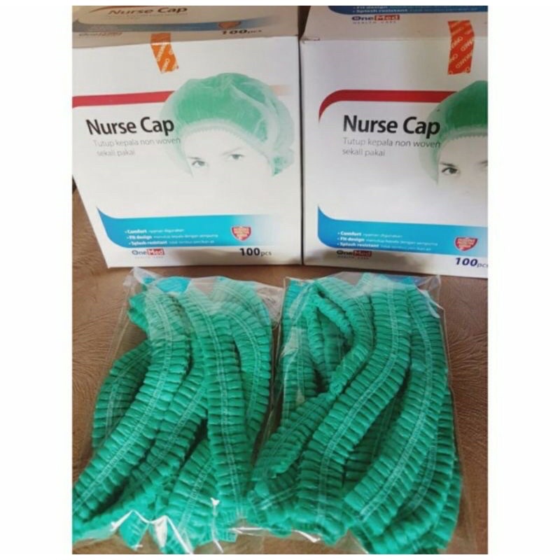 (REPACK) NURSE/ HAIR CAP WARNA HIJAU, BIRU dan PINK