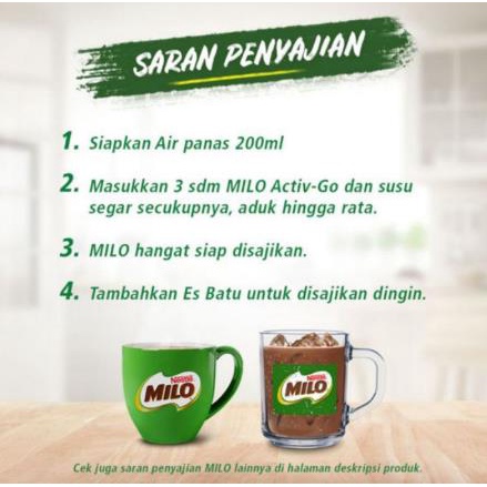 * NCC * Milo Sachet Minuman Serbuk Energi Malt Susu Cokelat - Kemasan Sachet