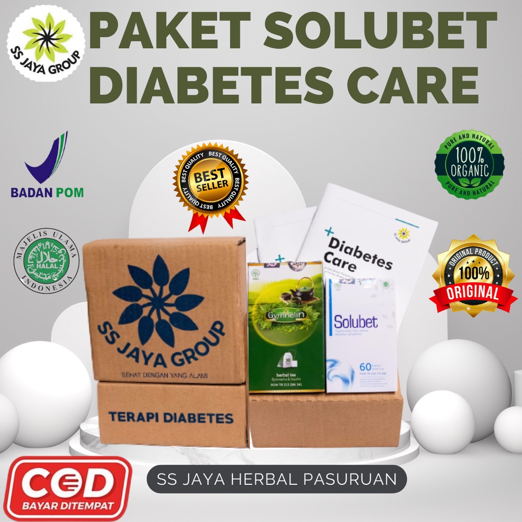 PAKET SOLUBET OBAT DIABETES PALING AMPUH  ( Teh Gymnelin , Solubet , Free Buku Panduan Diabetes ) Ob