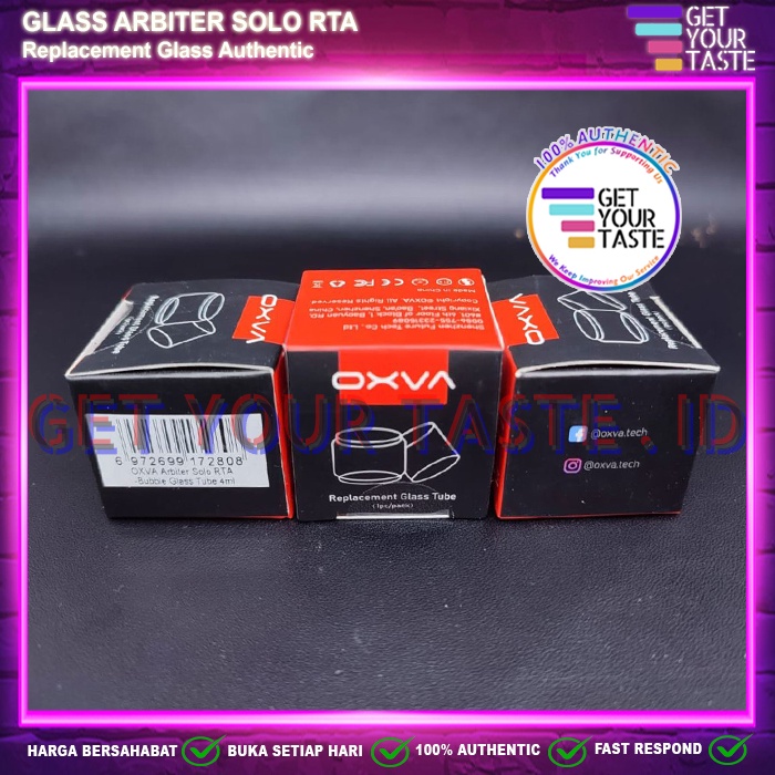 ARBITER SOLO RTA Replacement Glass Flat Bubble Kaca Tabung