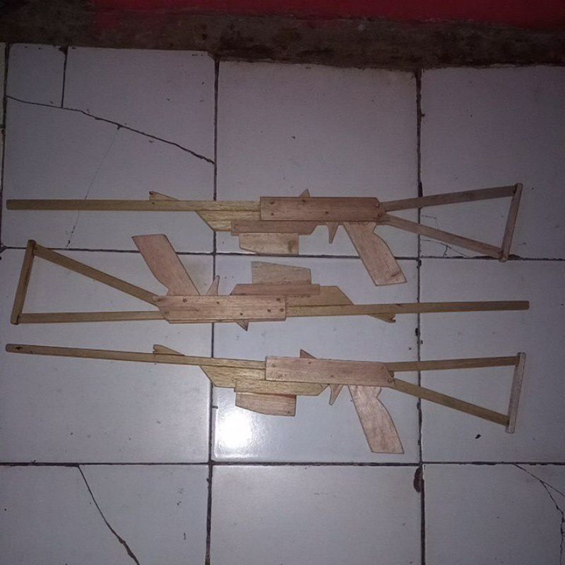 rumbber band gun senapan peluru karet gelang