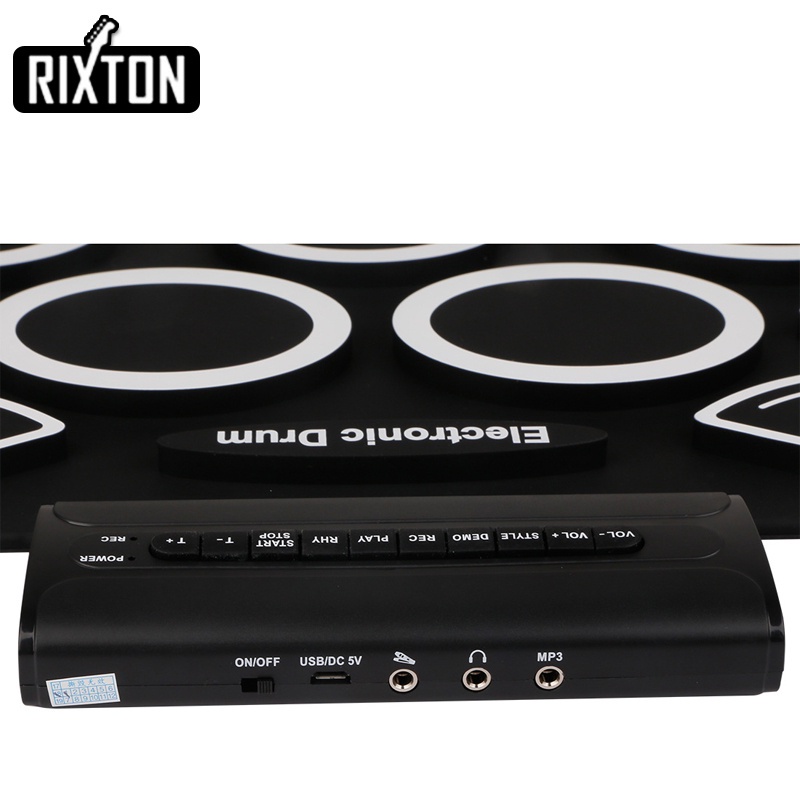 Rixton Drum Elektronik Portabel Roll Up Drum Kit Silicone Electric Drum Pad Digital Drum Kit 9 Bantalan