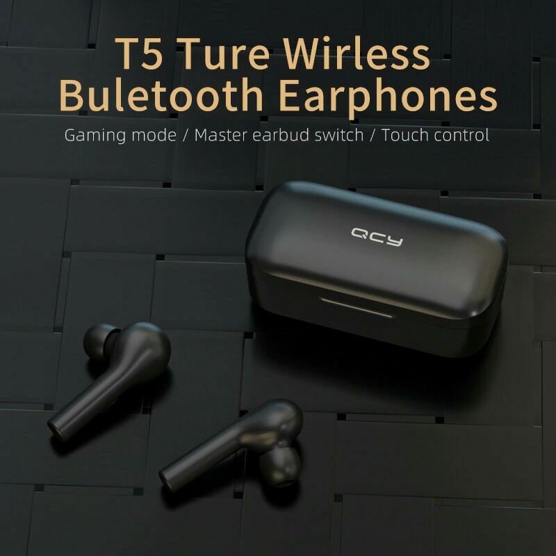 QCY T5 TWS Bluetooth 5.0 Earphone With Charging Case Black