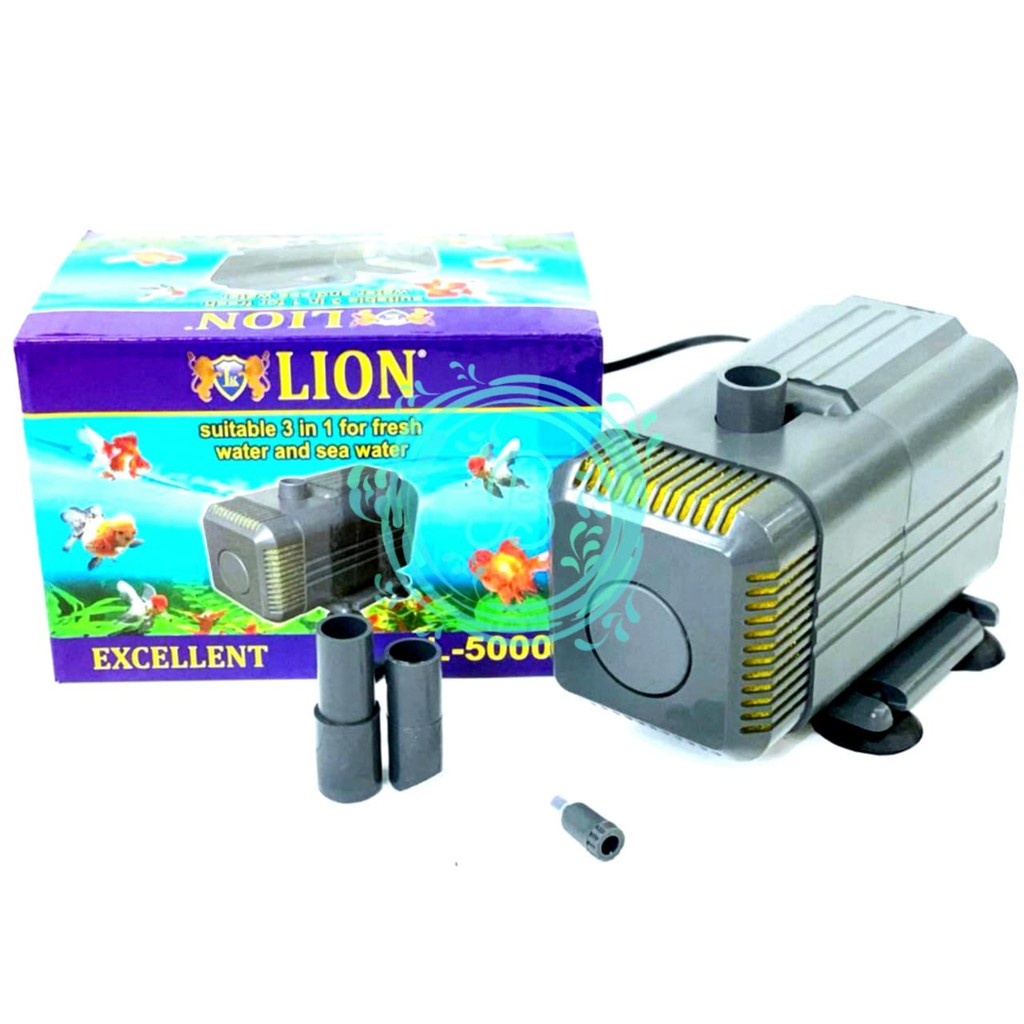 Lion L-5000 Lion L 5000 Pompa Air Celup Aquarium Kolam 3000 Liter Per Jam 60 Watt