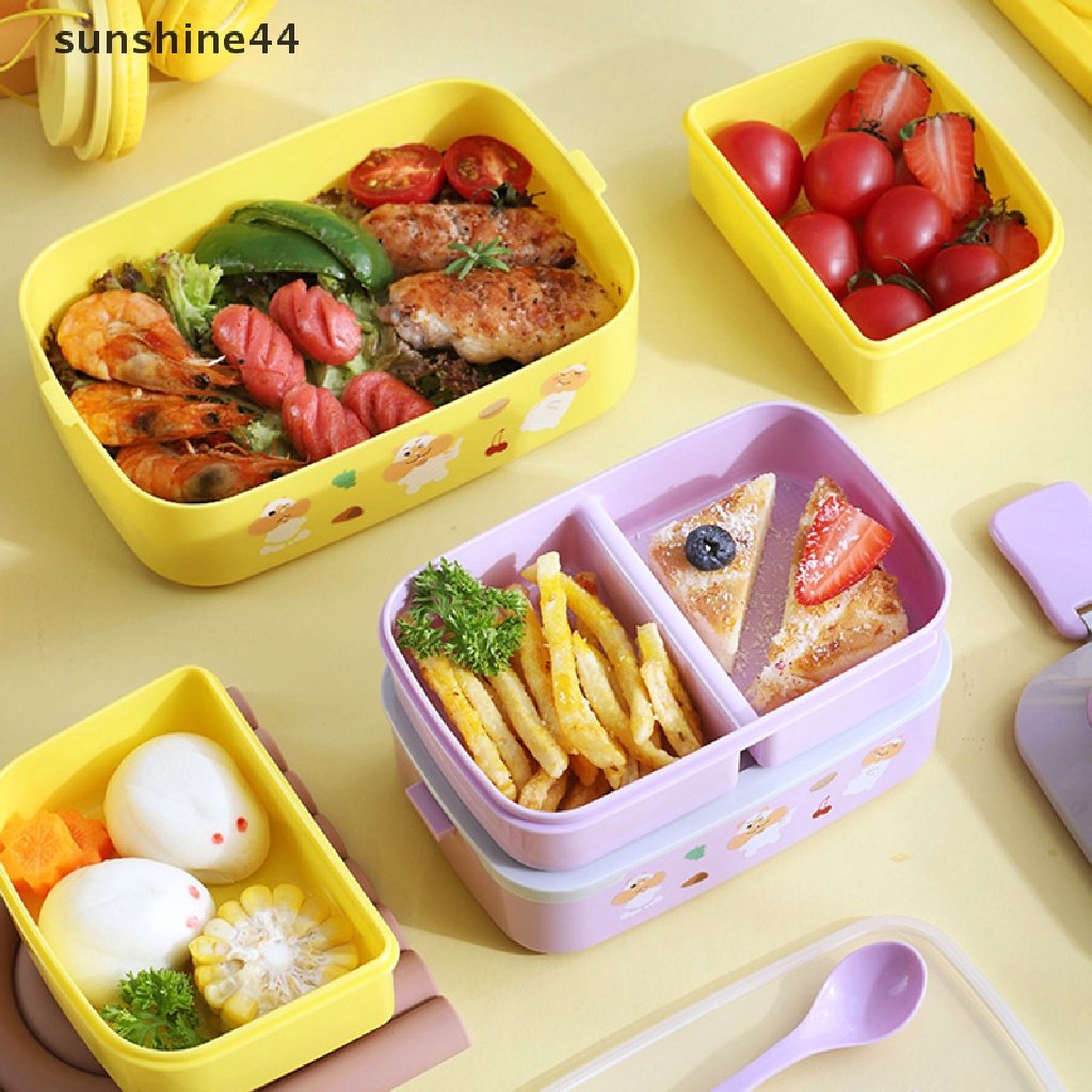 Sunshine Kotak Makan Bento Portable Dengan Sekat Untuk Sekolah