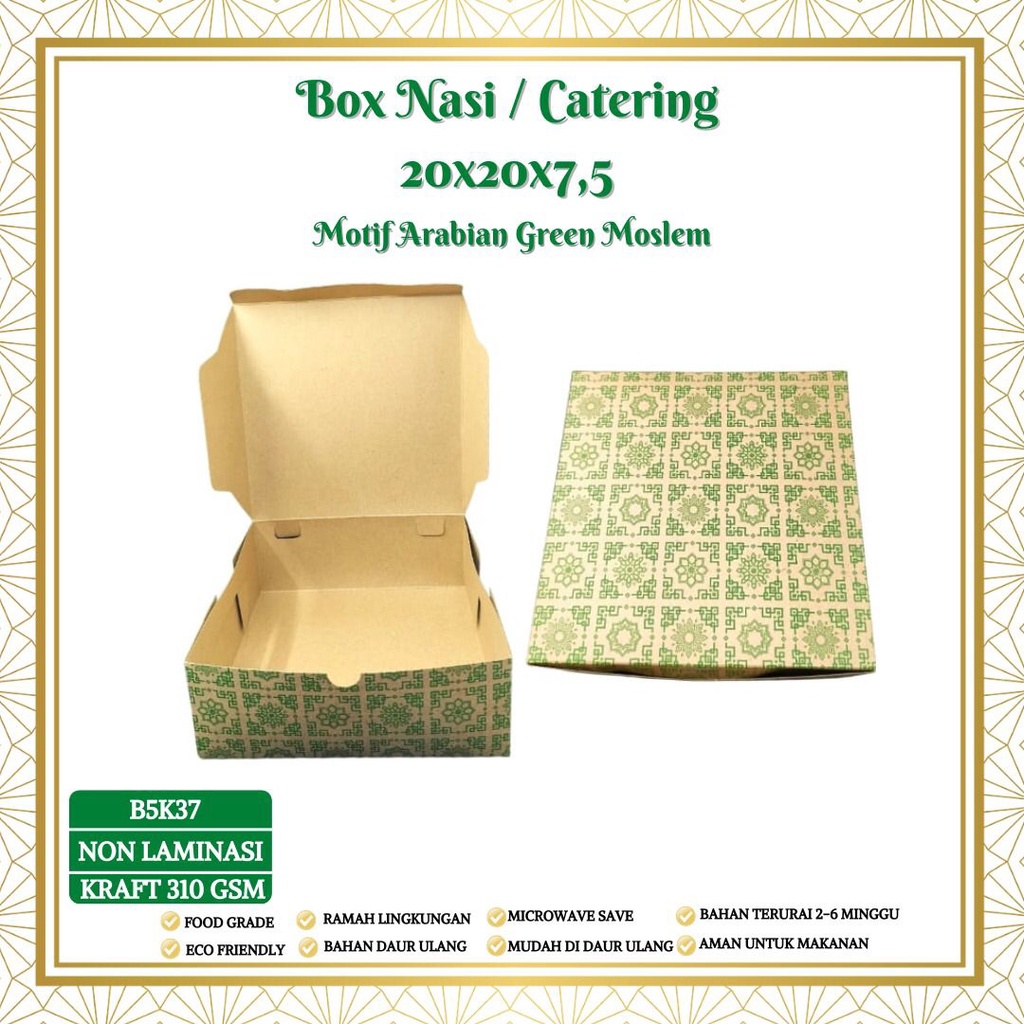 Box Nasi 20x20 Box Catering Dus Nasi 20X20  (B5K37-20X20X7.5 Cm)