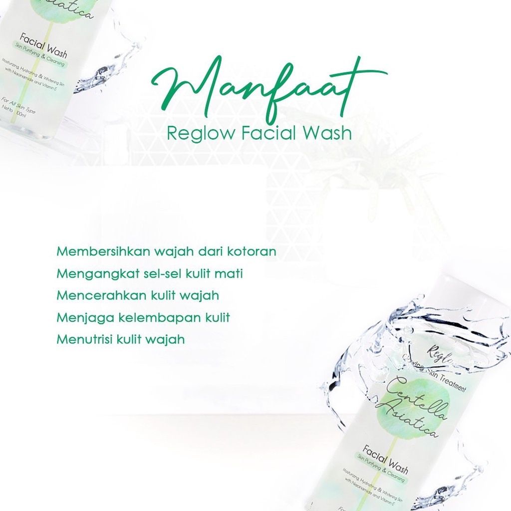 Facial Wash Purifying dan Cleansing Reglow | Pencuci Wajah Glowing | Kosmetik Pencerah | Pembersih Muka