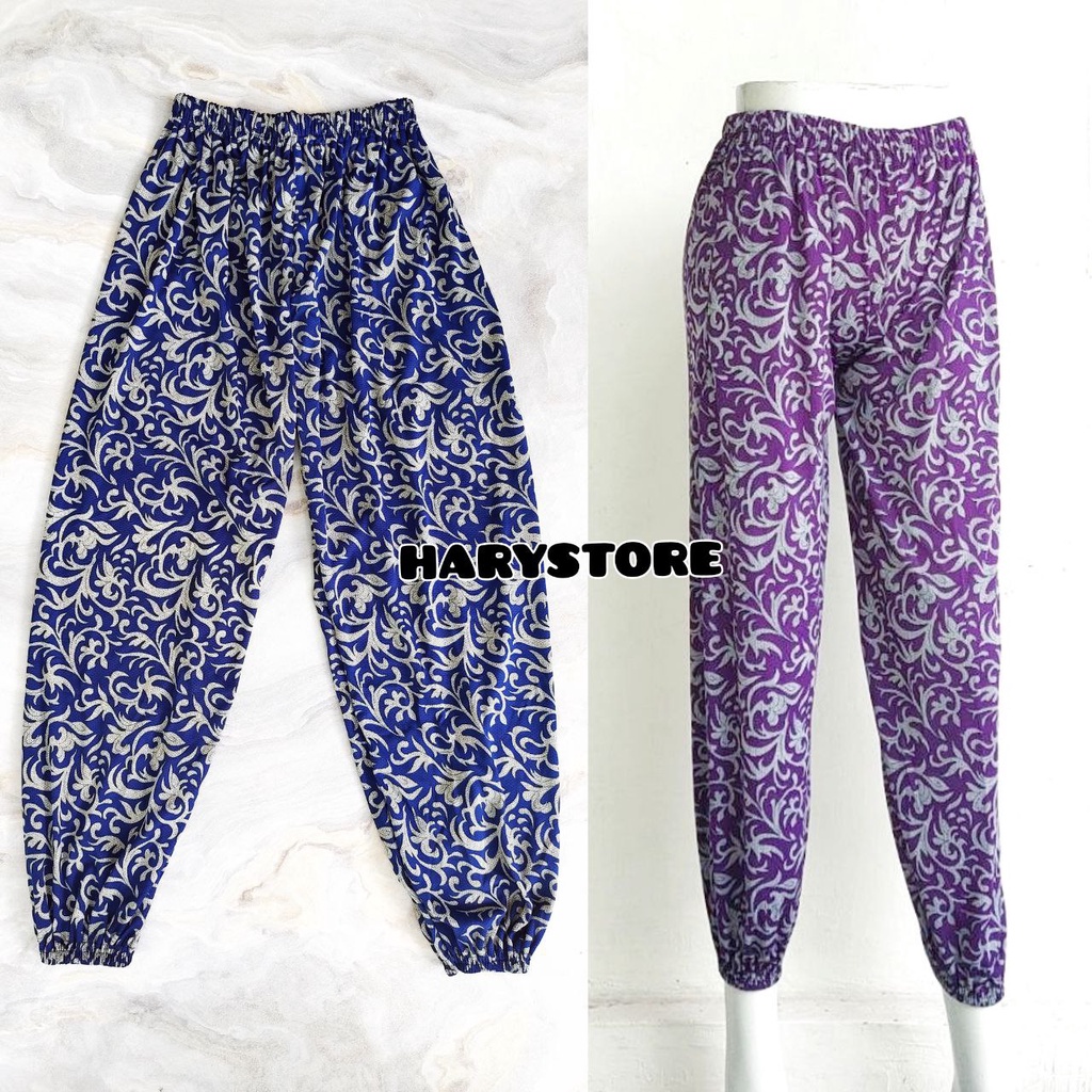 KR 06- Celana panjang wanita kerut legging leging kerut bawah koran XL 3L Jumbo motif / dalaman wanita joger strit panjang