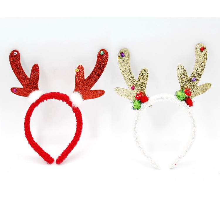 BANDO PESTA NATAL LUCU CHRISTMAS HEADBAND Aksesoris Natal Bando Natal Motif Tanduk Rusa Hiasan Kepala Natal