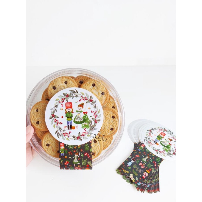 

monggo] (SC051) stiker natal PENARI CANTIK untuk toples 500gr (uk 8x15cm)