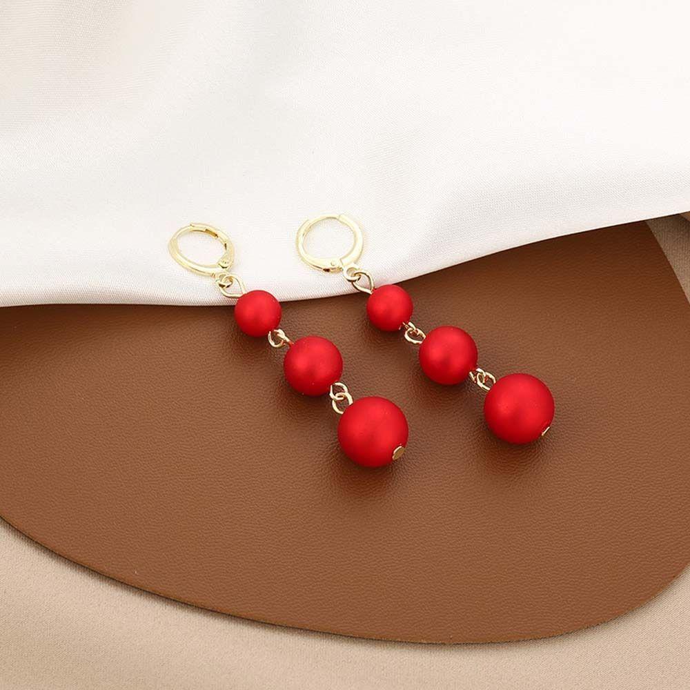Mxbeauty Anting Tahun Baru Cina Gadis Drop Earrings Lentera Perhiasan Aksesoris Jumbai Panjang Anting Perhiasan Tahun Baru Giwang Telinga Cina