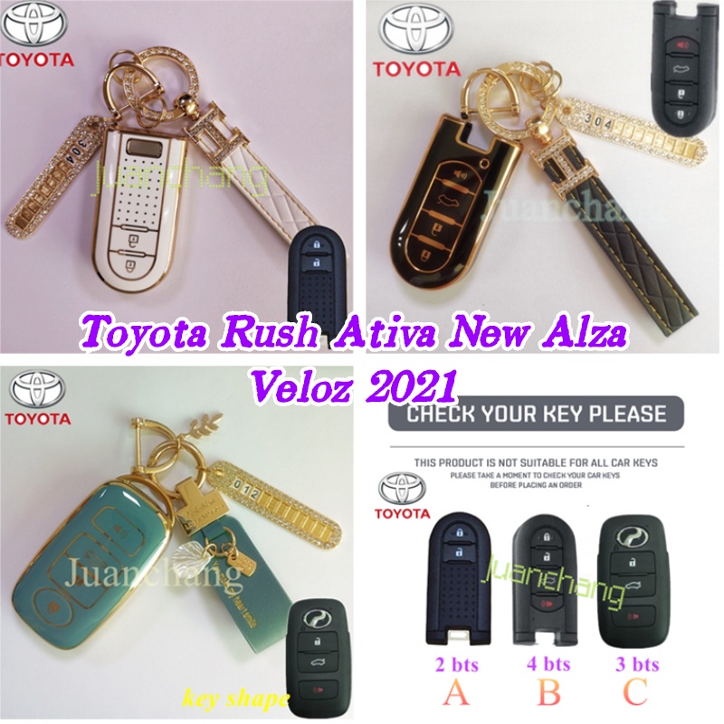 Casing Kunci Remote Mobil Bahan TPU Untuk Toyota Grand Avanza Ativa New Alza Veloz 2021 / All New Rush 2018 2019 Agya 2021 karet Daihatsu 2019