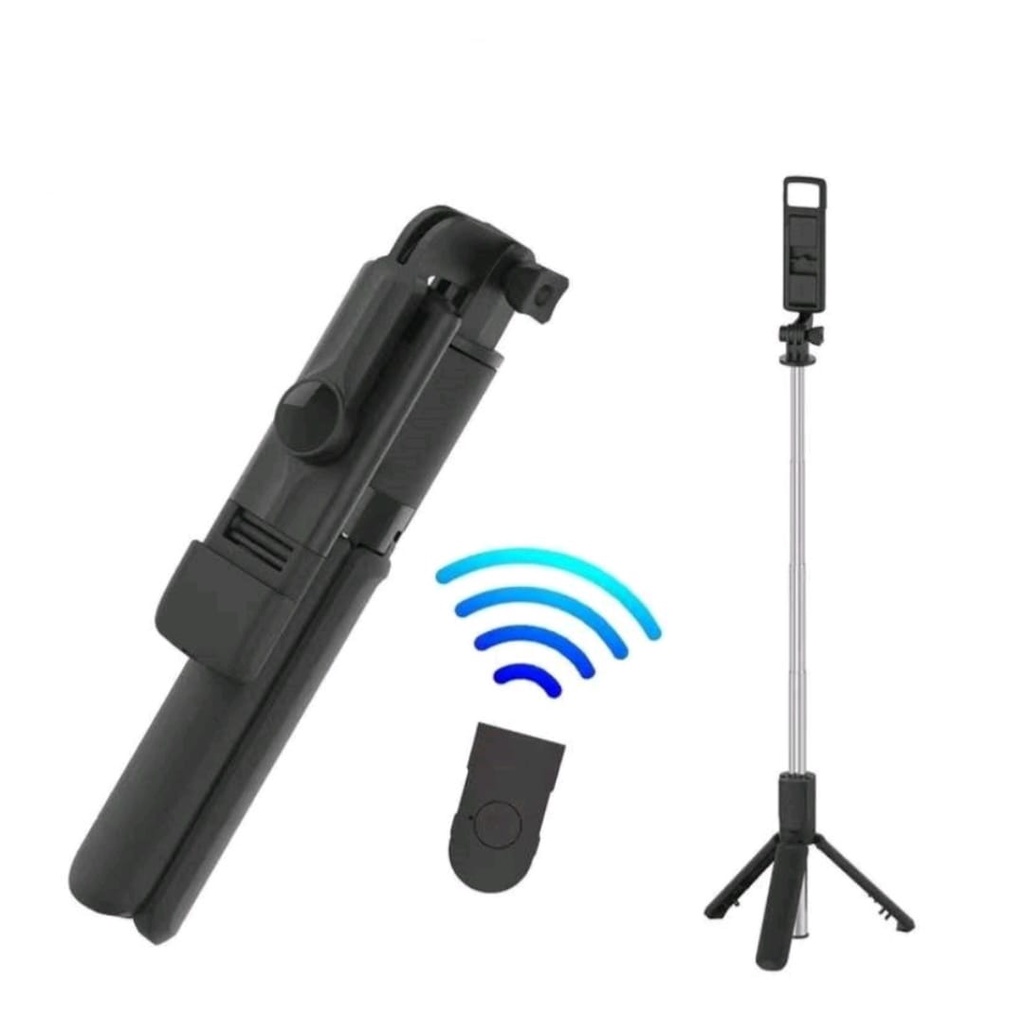 Tongsis 3 in 1 Bluetooth Tripod Selfie Stick Remote Bluetooth 70cm