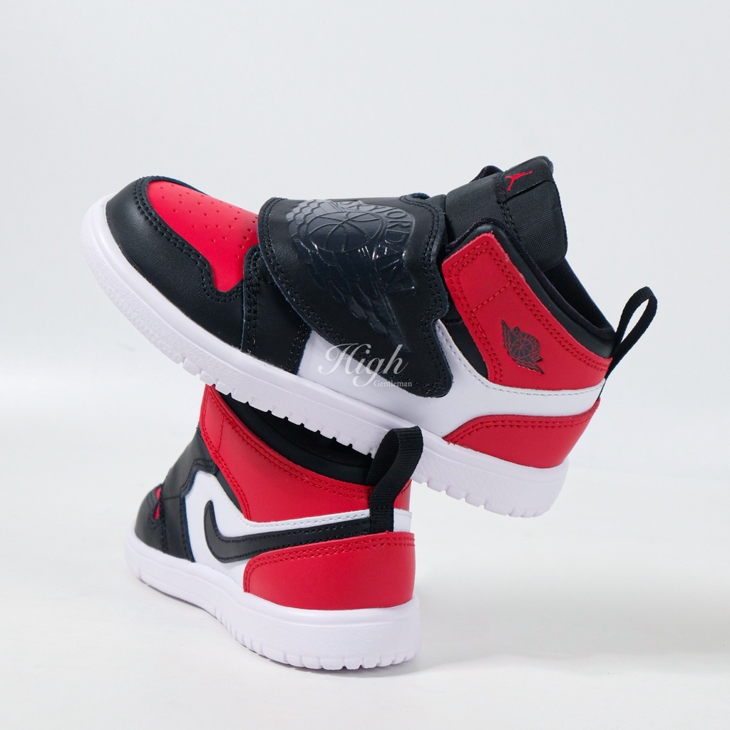 Kids Sky Jordan 1 Bred Toe