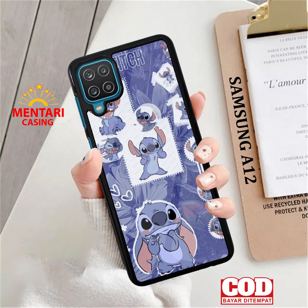 Case SAMSUNG A12 CASING SAMSUNG A12 [ LILO STICH ] Mentari casing case hp kondom hp case custom case