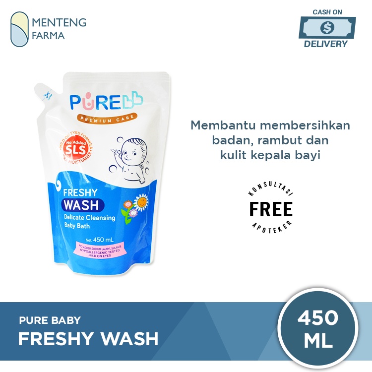 Pure Baby Wash Freshy Refill 450 mL - Sabun Mandi Bayi Non SLS