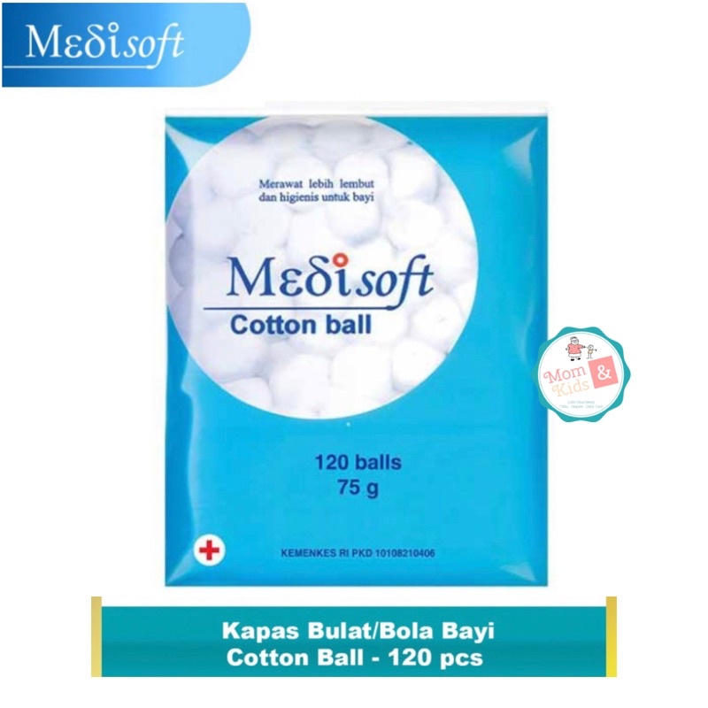 Medisoft Cotton Ball 120 balls 75gr | Bola Kapas Bulat Bayi