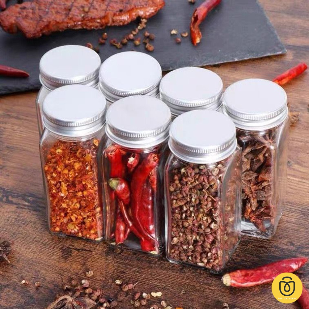 Spices Jar - Tempat Bumbu Garam Merica Lada Cabe Rempah Botol Kaca - HW066