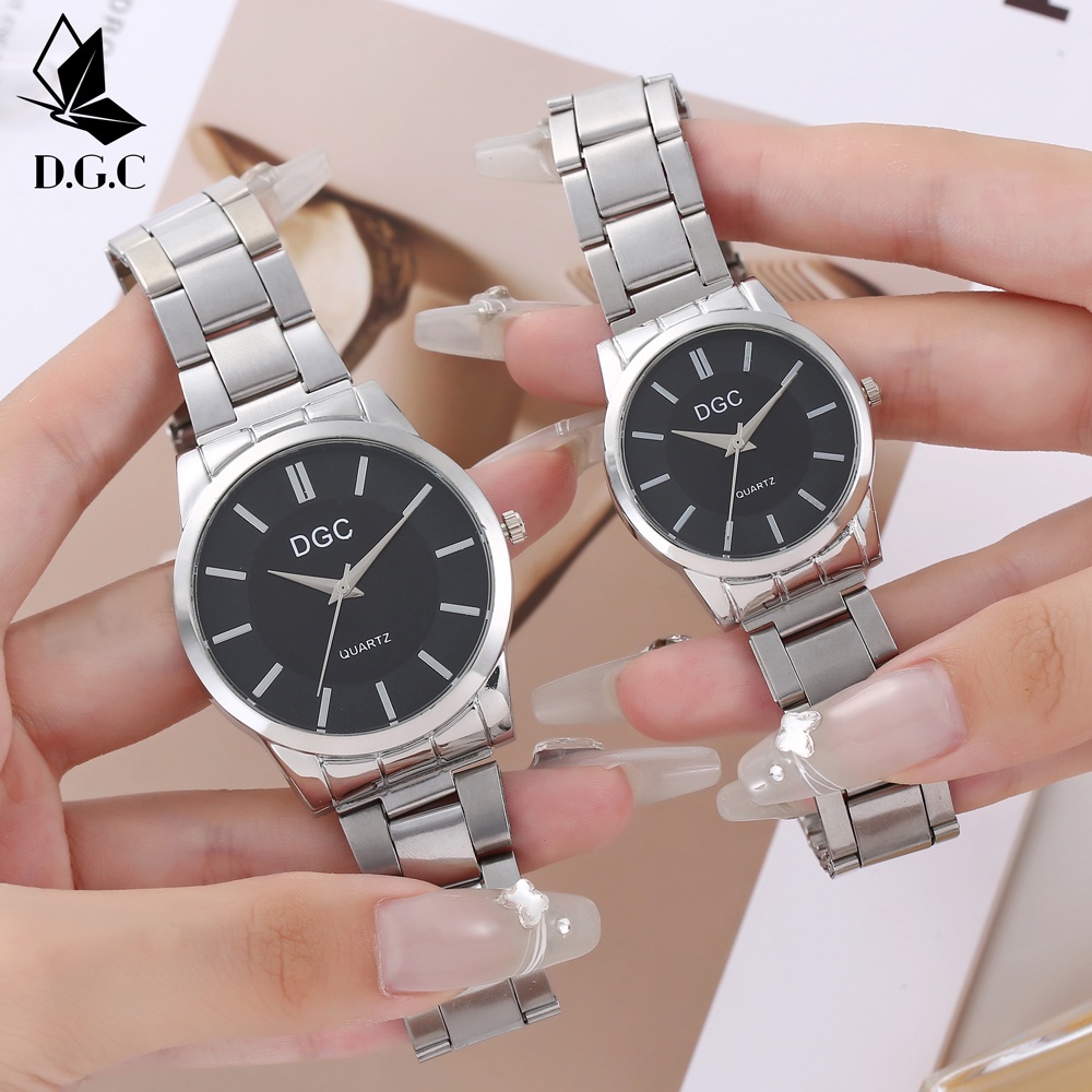 D.G.C Cod Jam Tangan Couple Strap Rantai Stel Terbaru Pria Wanita Analog Quartz C100