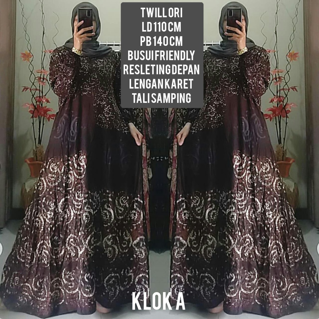 gamis syar'i batik cap/twill ORI/candi mekar super