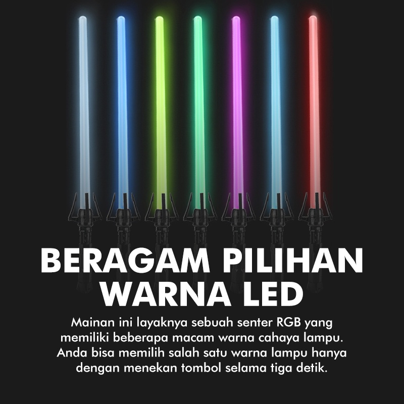 Pedang Starwars Mainan RGB Lightsaber Star Wars Anak Cosplay Warna Warni Suara