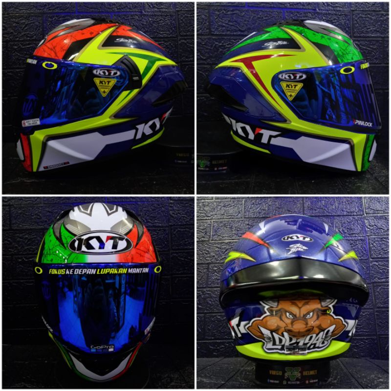KYT NFR NEW MOTIF DALLA PORTA FULL PAKET GANTENG VISOR IRIDIUM + SPOILER