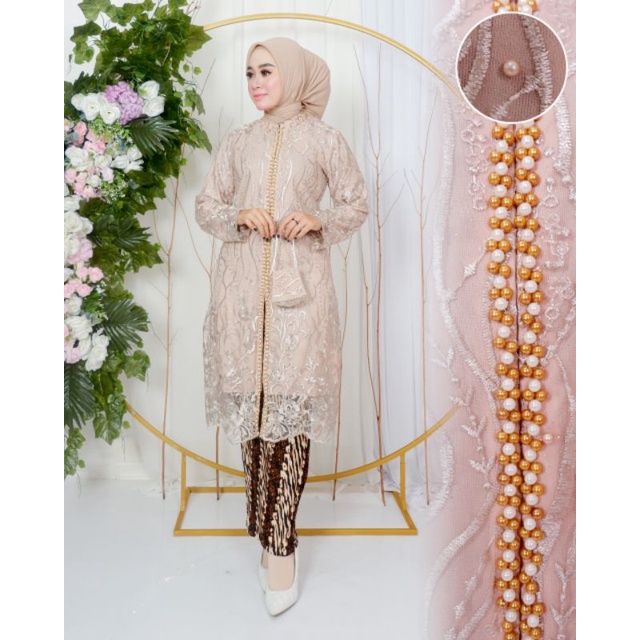 Stelan Kebaya Asyanti Mix Payet Mutiara| Kebaya| Set Kebaya Tunik Tulle| Kebaya Brukat| Set Kebaya Wisuda| Stelan Kebaya Lamaran| Set Kebaya Wanita Terbaru| Kebaya Tulle Payet Mutiara| Kebaya Pesta| Kebaya Kondangan