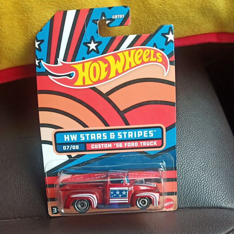 custom 56 ford truck hotwheels merah stars stripes