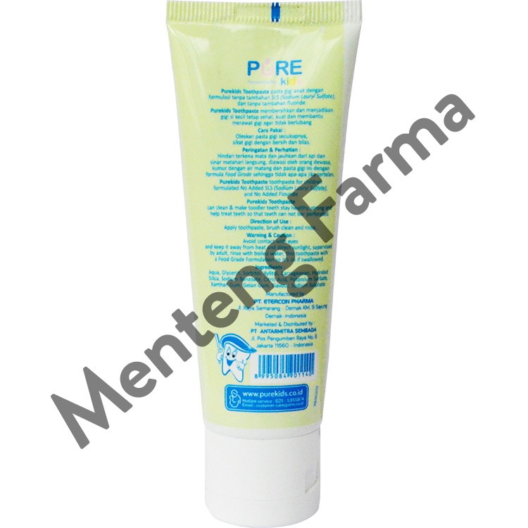Pure Kids Toothpaste Banana 50 Gram - Pasta Gigi Anak Tanpa Detergen