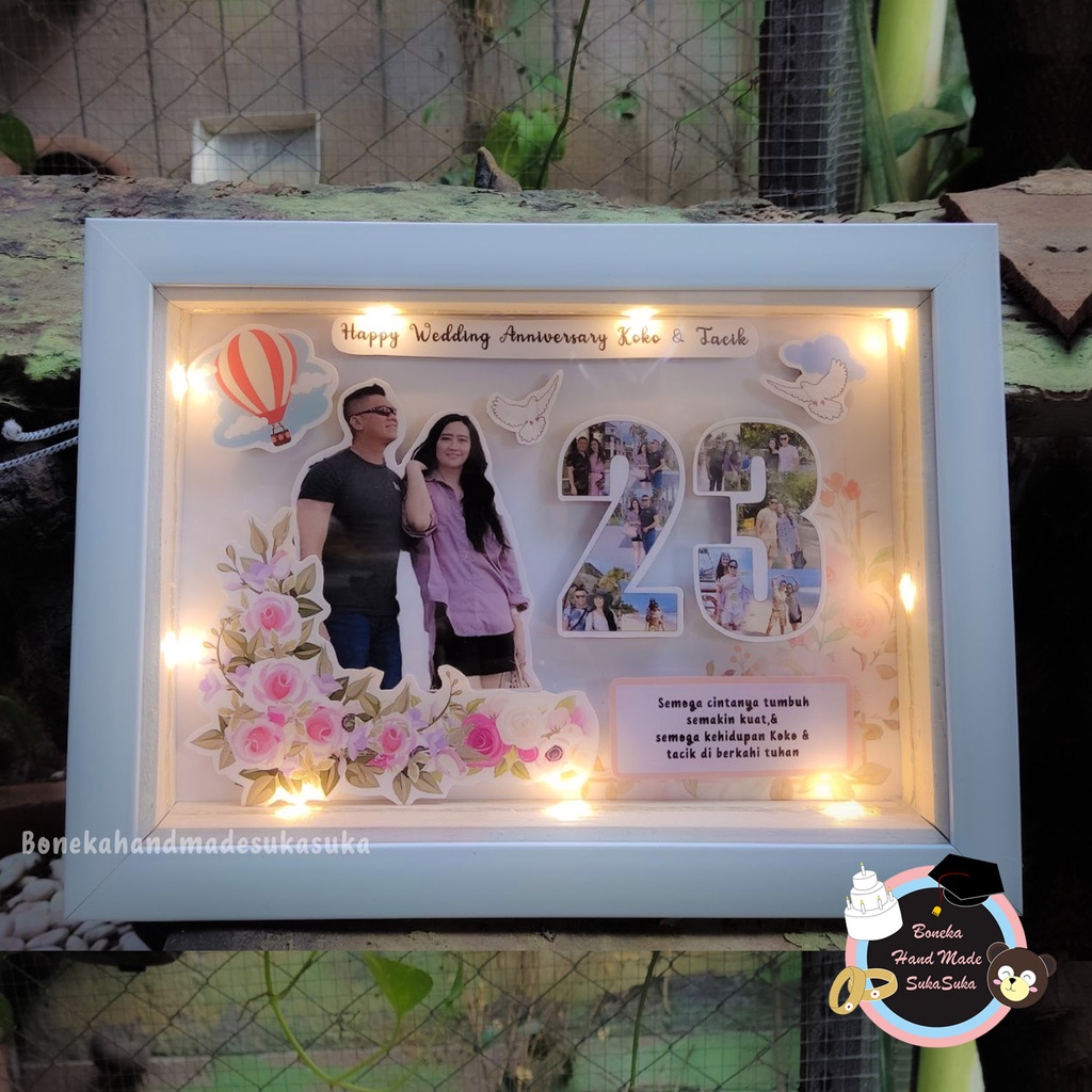 Bingkai Foto Custom 1 Hari Jadi Bisa Sesuai Permintaan ukuran 34x24x3cm Frame Popup Foto / Kado Anni