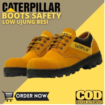 [COD] Bayar Di Tempat !!!!! Sepatu Boots Safety Caterpillar SBY  pendek /CAT Ujung Besi Proyek Kerja Sepatu Pria